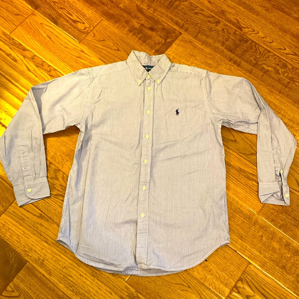 Ralph Lauren boys blue pinstripe button down